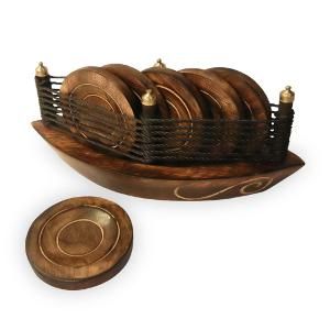 Home Sparkle's Hand Crafted Ship Shape Coaster Set