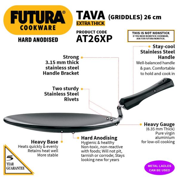 Hawkins Futura Hard Anodized Tawa-L57- Features