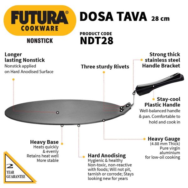 Hawkins Futura Non Stick Dosa Tawa- Q28- Features