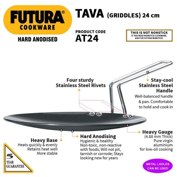 Hawkins Futura Hard Anodized Tawa -L58- Features