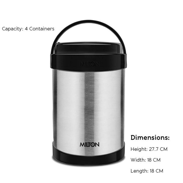 Milton Royal 4 Pc Tiffin Box Set- Dimensions
