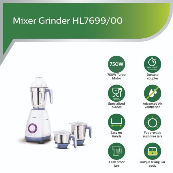 Philips HL 7699  Mixer Grinder- Features
