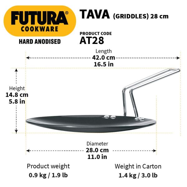 Hawkins Futura Hard Anodized Tawa-L59- Size