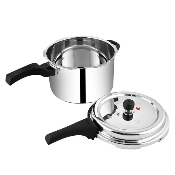 Prestige 6.5 Litres Deluxe Alpha Svachh Induction Base Outer Lid Stainless Steel Pressure Cooker