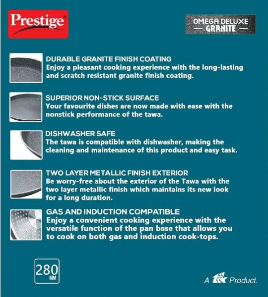 Prestige Dlx Granite Finish Omni Tawa-Features