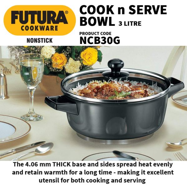 Hawkins Futura Non Stick Cook-n-Serve Pot- Q38 -About