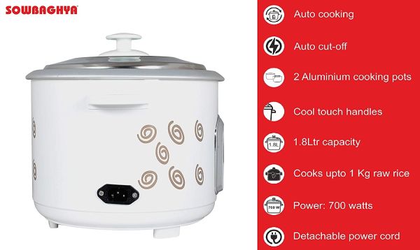 Sowbaghya Annam Electric Rice Cooker - Features