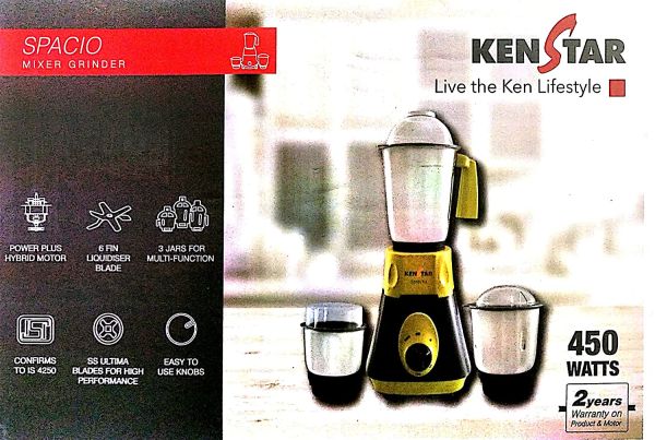 Kenstar Mixer Grinder SPACIO KMSPA45K3S-DJS - Features