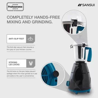 Sansui  Juicer Mixer Grinder ProHome  SMG03 - Hand free mixing