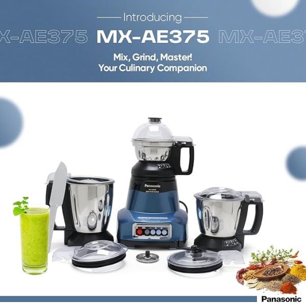 Panasonic Mixer Grinder MX-AE375 - 3 Jars 750 Watts