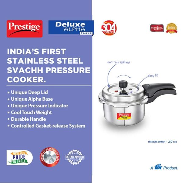 Prestige Stainless Steel Deluxe Alpha - 2 Litres