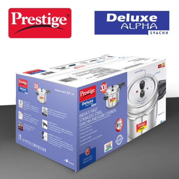 Prestige Stainless Steel Deluxe Alpha - 5 Litres