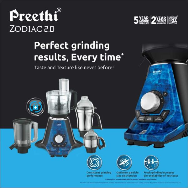 Preethi Mixer Grinder Zodiac 2.0 - Grinding  